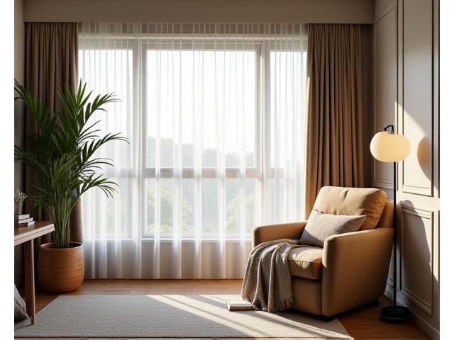 Helles Hotelzimmer mit großem Fenster, das zum Entspannen einlädt, für längere Aufenthalte
